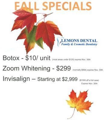 Our Fall Specials are here!