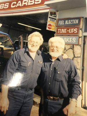 Founder of Bob's Carbs, "Bob" standing with his brother Louie.