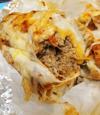 Inside of Meatball Sub