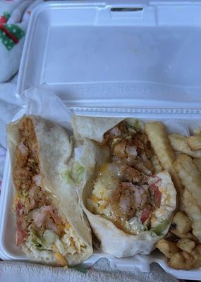 firecracker shrimp wrap cut long ways down the middle