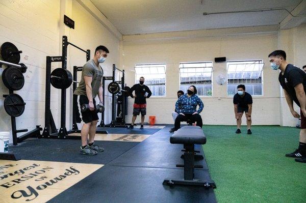 Eric demonstrating the hip hinge