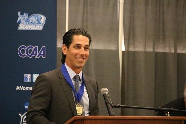 Ethan going into Sonoma State University's Athletic Hall of Fame