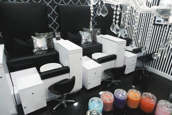 Custom designed pedicure stations - only at GLO Nail Bar