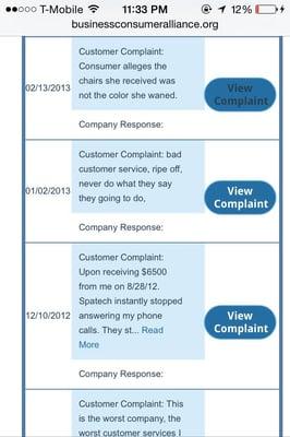 These are some complaints I found on businessconsumeralliance.org