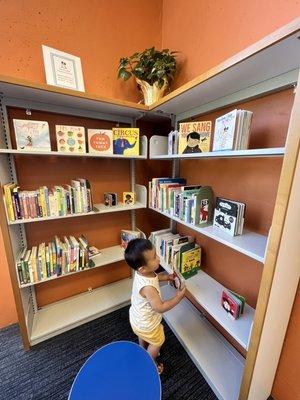 Toddler reading corner in the children's room