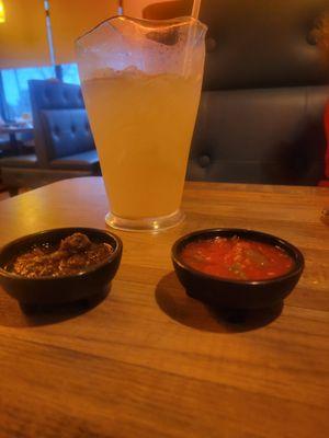 Margaritas and salsa.