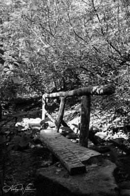 Wooden bridge on way to Rainbow Falls