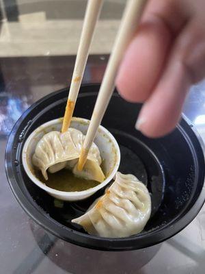 sauce containers are large sized so you can fit an entire dumpling into the sauce!