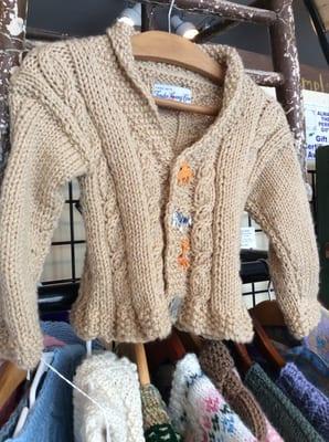 Handmade children's sweaters.