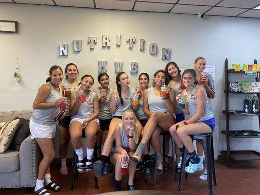 Redlands Soccer team getting their daily tea at HAPPY HOUR! Half off tea & liftoff every week day 3-4!