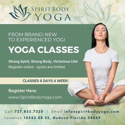 From Brand-New to Experienced Yogi - Spirit Body Yoga Studio has a class for you!