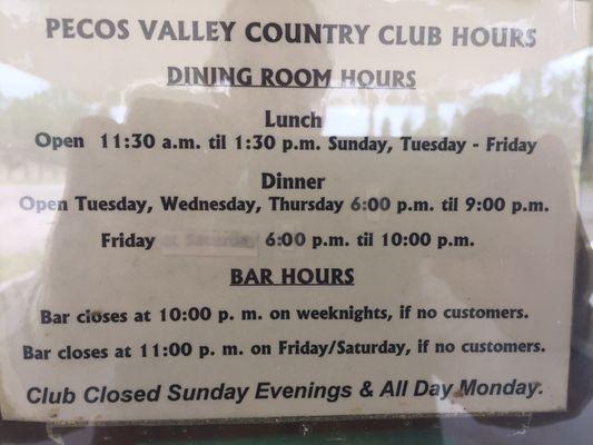 PVCC Hours of Operation