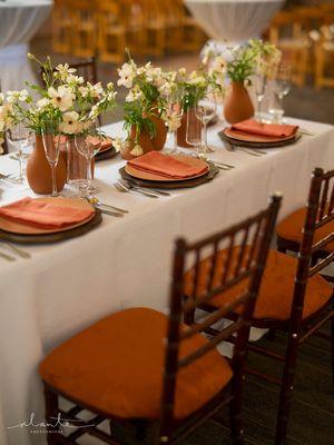 Photo by Alante Photography (@alantephotography). Florals by Iris & Peony. Lighting by Crimson Haze. Rentals by CORT Party Rental.