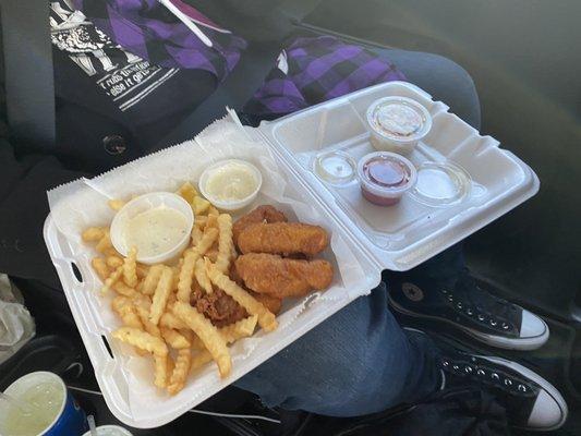 Halibut fish and chips.