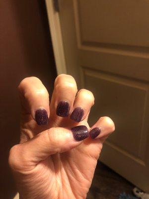 Purple SNS nails