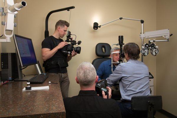 Behind the scenes filming for Stiles Eyecare