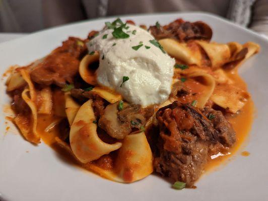 Braised short rib with lemon ricotta