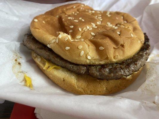 This is a burger from Ed's. They serve perfect diner-style burgers, and I don't know what that means but I know that I love it.