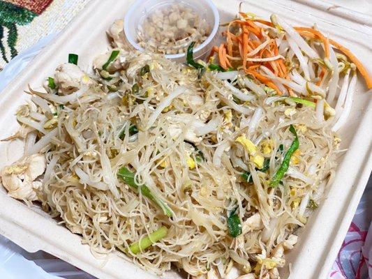 Chicken with vermicelli noodles, no flavor