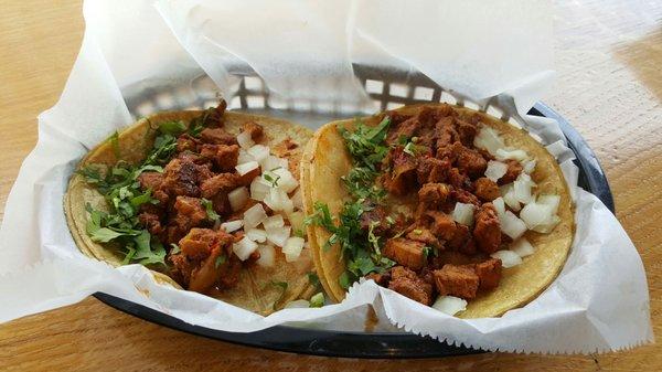 Al pastor and asada tacos.