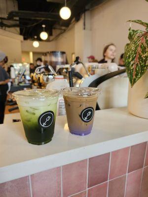 Green Thai Tea & Ube Iced Coffee