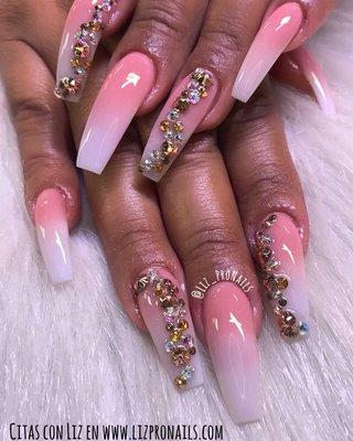 Ombre with authentic Swarovski crystals