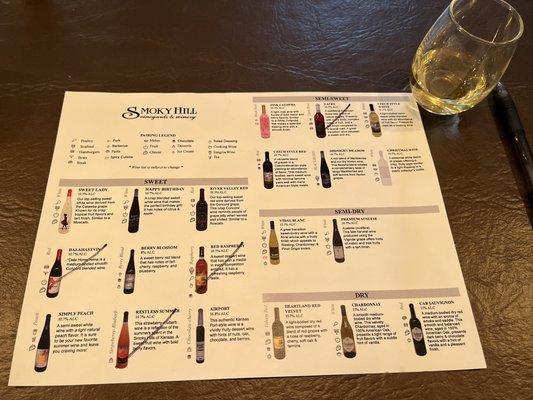 Wine Menu