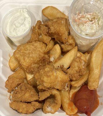 Fish & Chips & 1/2 container of coleslaw.