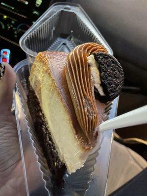 Chocoflan slice