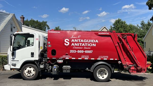 A residential collection route truck