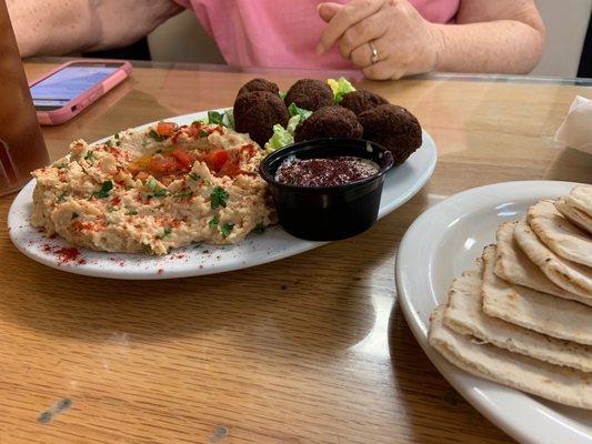 Falafel and hummus