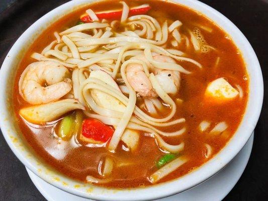 Mala Spicy Shrimp Noodle Soup