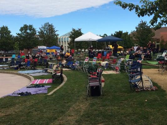 This was 430pm and already all rows taken. Come few hours ahead to set up chairs