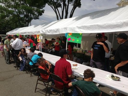 Cinco de Mayo Festival! Sopez, tacos, flan $1!! What?! I love this Parish