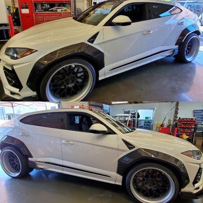 Lamborghini Urus getting some privacy. Window tint that is!