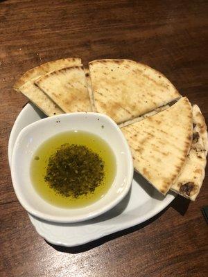 Pita bread with olive oil and herbs