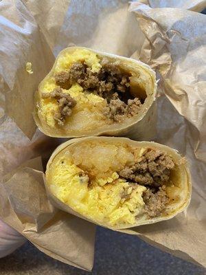 Chorizo breakfast burrito