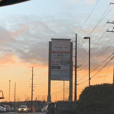 Signage and sunset