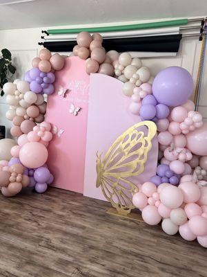 Backdrops and balloons