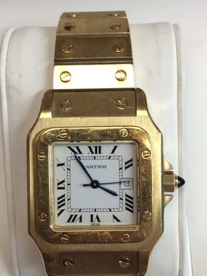 Cartier 18k Santos Men's watch. Come check out our well- taken-care-of previously worn jewelry.