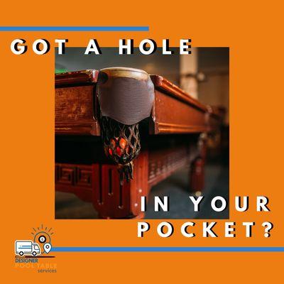 The leather pockets on your table can start to wear out over time from use. Call us today to go over your options