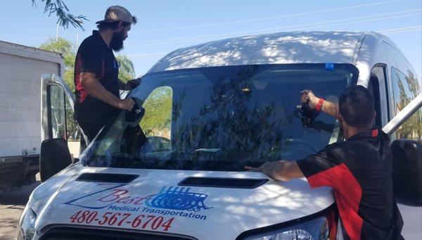 Windshield Replacement on this Ford Transit