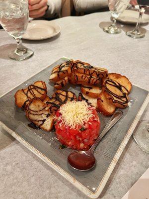 Bruschetta served with crostini