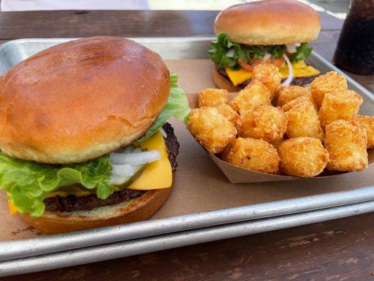 Burgers and tots