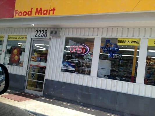 The shell station food mart.