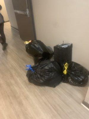 Trash in hall