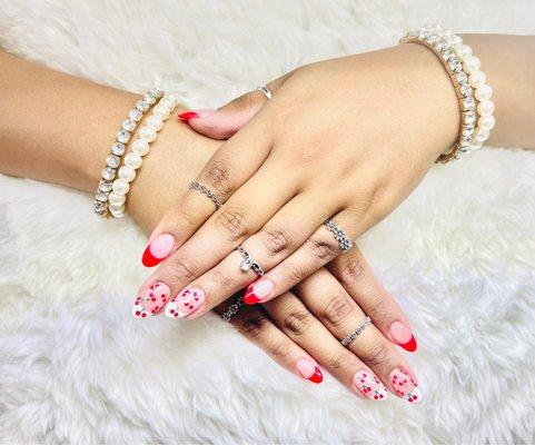 Cherry Red French Nails