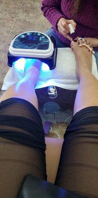 Gel pedicure with black polish!