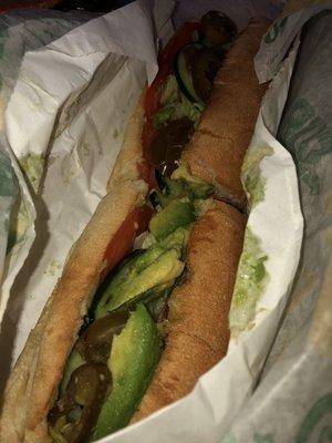 Salami footlong sandwich