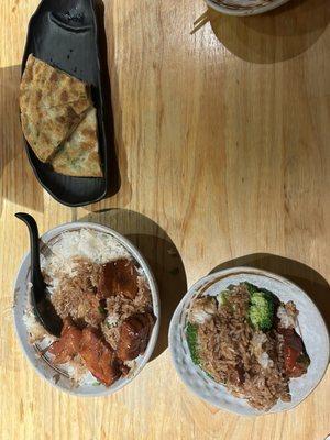 Braised pork meal and scallion pancake